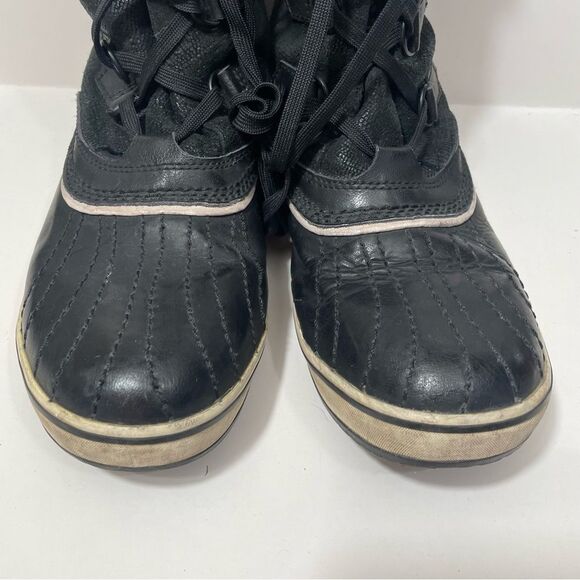 Sorel Black Fur Lined Ankle Winter Boots - Picture 3 of 9